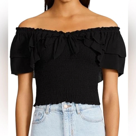 BB DAKOTA Black “Did I Flutter “crop  Top Sz XS - Picture 12 of 12